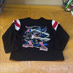 Black Long Sleeve Ninja Graphic Shirt